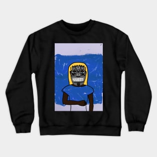 Starbucks - African Female Character with Blue Eyes and Expressionist Background Crewneck Sweatshirt